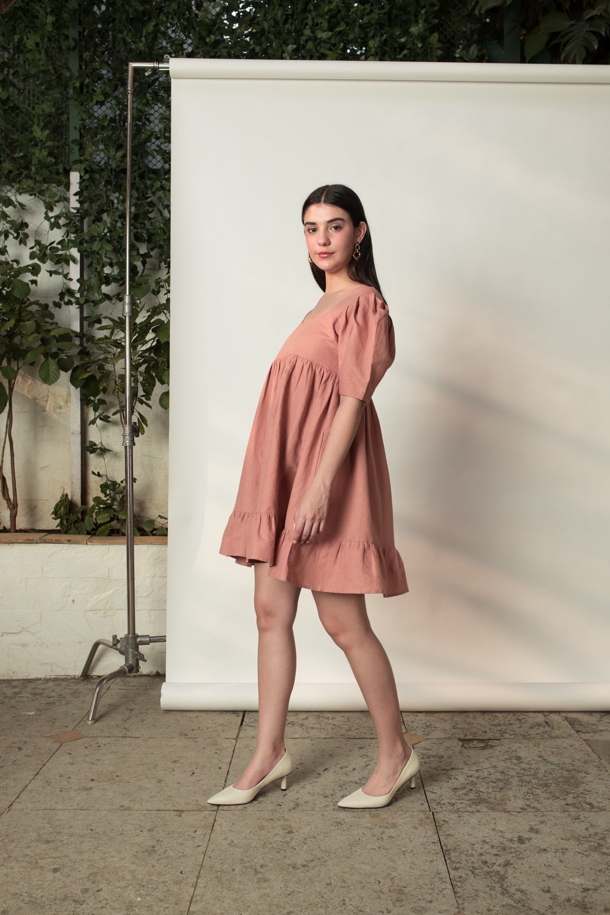 Tiered Mini hemp Cotton Dress | Verified Sustainable by Brown Living™