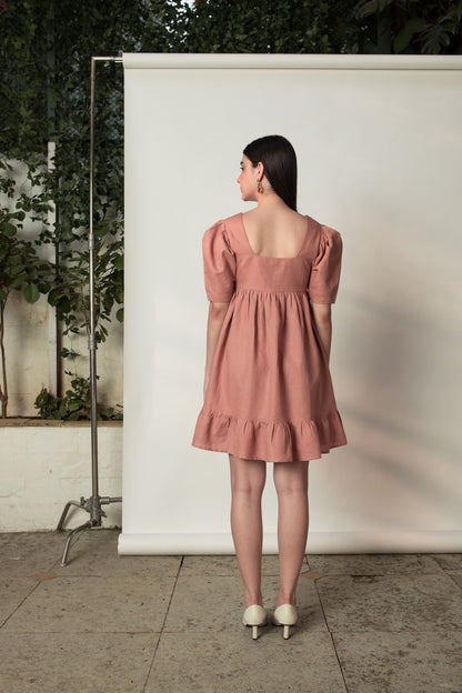 Tiered Mini hemp Cotton Dress | Verified Sustainable by Brown Living™