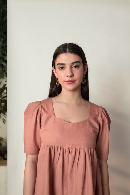 Tiered Mini hemp Cotton Dress | Verified Sustainable by Brown Living™