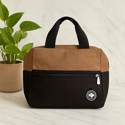 Tiffin Tote – Cotton Canvas Lunch Bag – Tote Bag on Brown Living™. SKU: TIF003BR. Img 1.