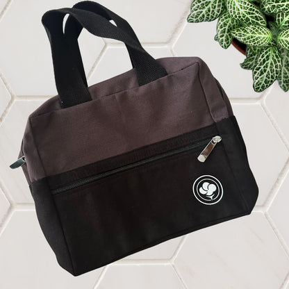 Tiffin Tote – Cotton Canvas Lunch Bag – Tote Bag on Brown Living™. SKU: TIF005GR. Img 4.