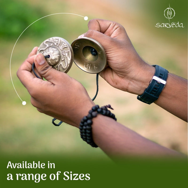 Tingsha Bells - Mantra - 2.5 inches | Verified Sustainable Musical Instruments on Brown Living™