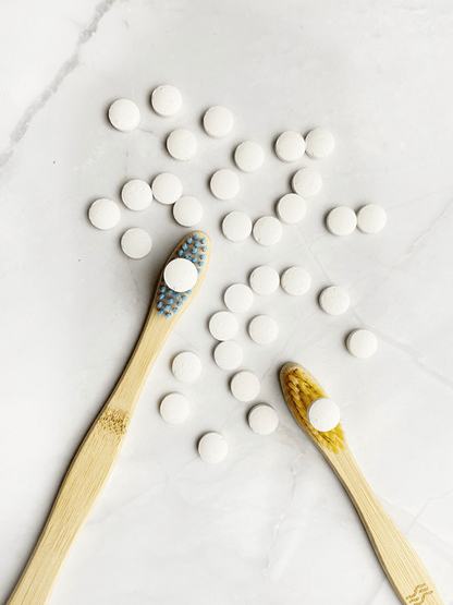 Toothpaste Tablets (30 Nos, Tin) | Natural, Eco - Friendly Oral Care – Tooth Cleaning Tablets on Brown Living™. SKU: EM-00101. Img 5.