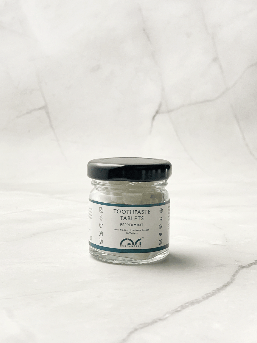 Toothpaste Tablets - (60Nos.) | Natural Fluoride - Free Tablets – Tooth Cleaning Tablets on Brown Living™. SKU: EM-00102. Img 3.