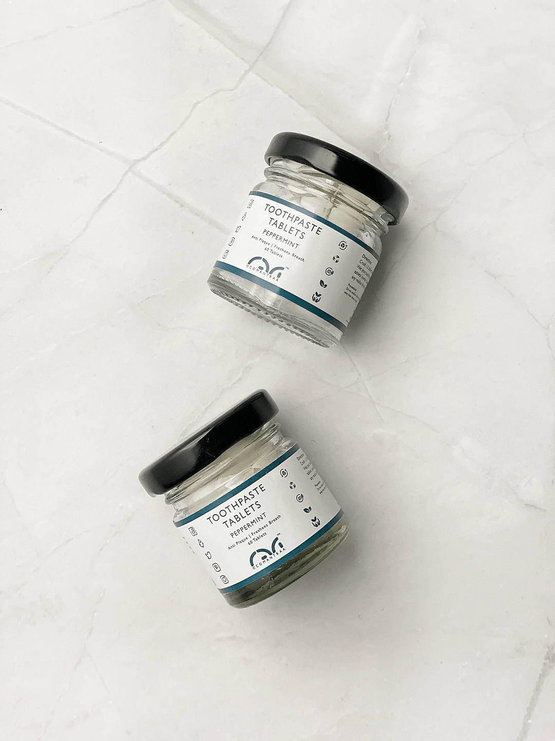 Toothpaste Tablets - (60Nos.) | Natural Fluoride - Free Tablets – Tooth Cleaning Tablets on Brown Living™. SKU: EM-00102. Img 4.