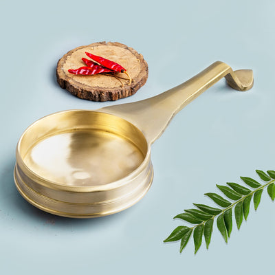 Traditional Bronze/ Kansa Handmade Val Uruli - Small – Cookware on Brown Living™. SKU: val - uruli - small - 800g - packof1. Img 3.