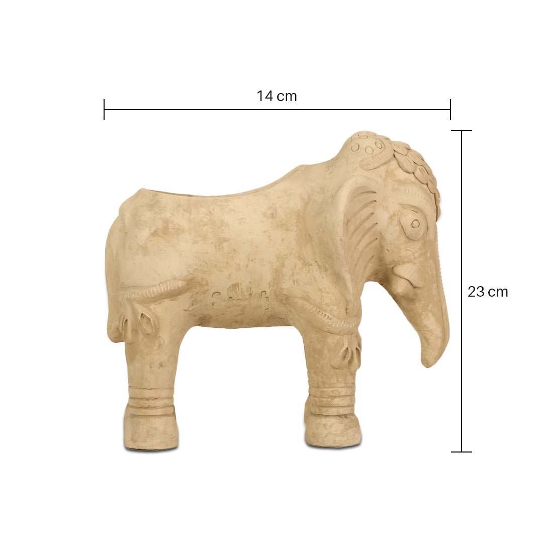 Traditional Elephant Earthen Planter – Pots & Planters by Swadeh available on Brown Living™. . SKU: A0_plt_0051. Img 4.