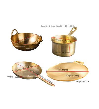 Traditional Family Bronze/Kansa Combo Deal for Daily & Festive Use – Cookware on Brown Living™. SKU: B44. Img 3.
