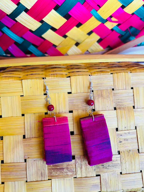 Trang- Upcycled Fabric Earrings | Handcrafted by Artisans