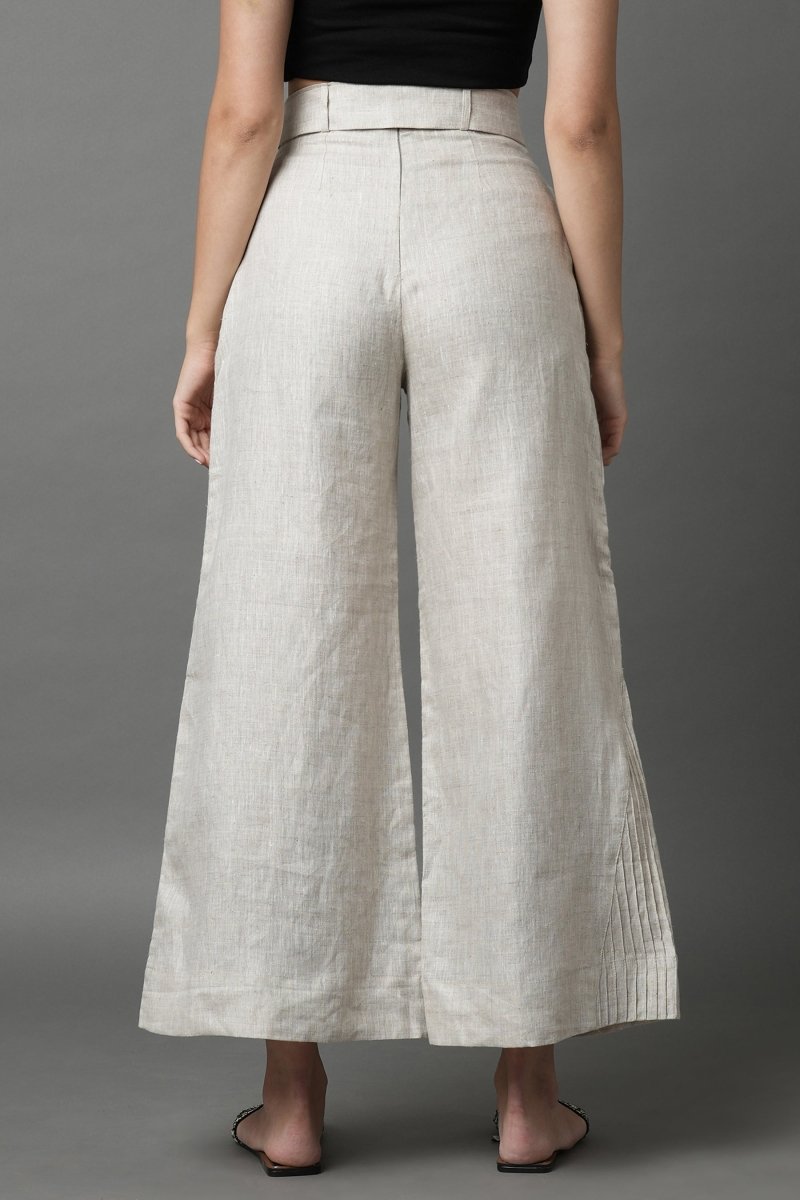 Tranquil Flared Pants - Oatmeal - 100% Hemp | Verified Sustainable Womens Pants on Brown Living™