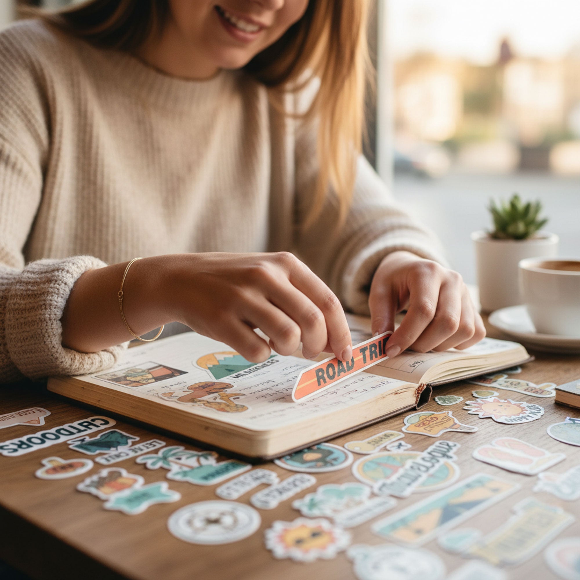 Travel Holiday Road Trip Stickers for Luggage, Bottle, Bags, Accessori – Stationery on Brown Living™. SKU: 21-CA25-TravelStickers. Img 3.