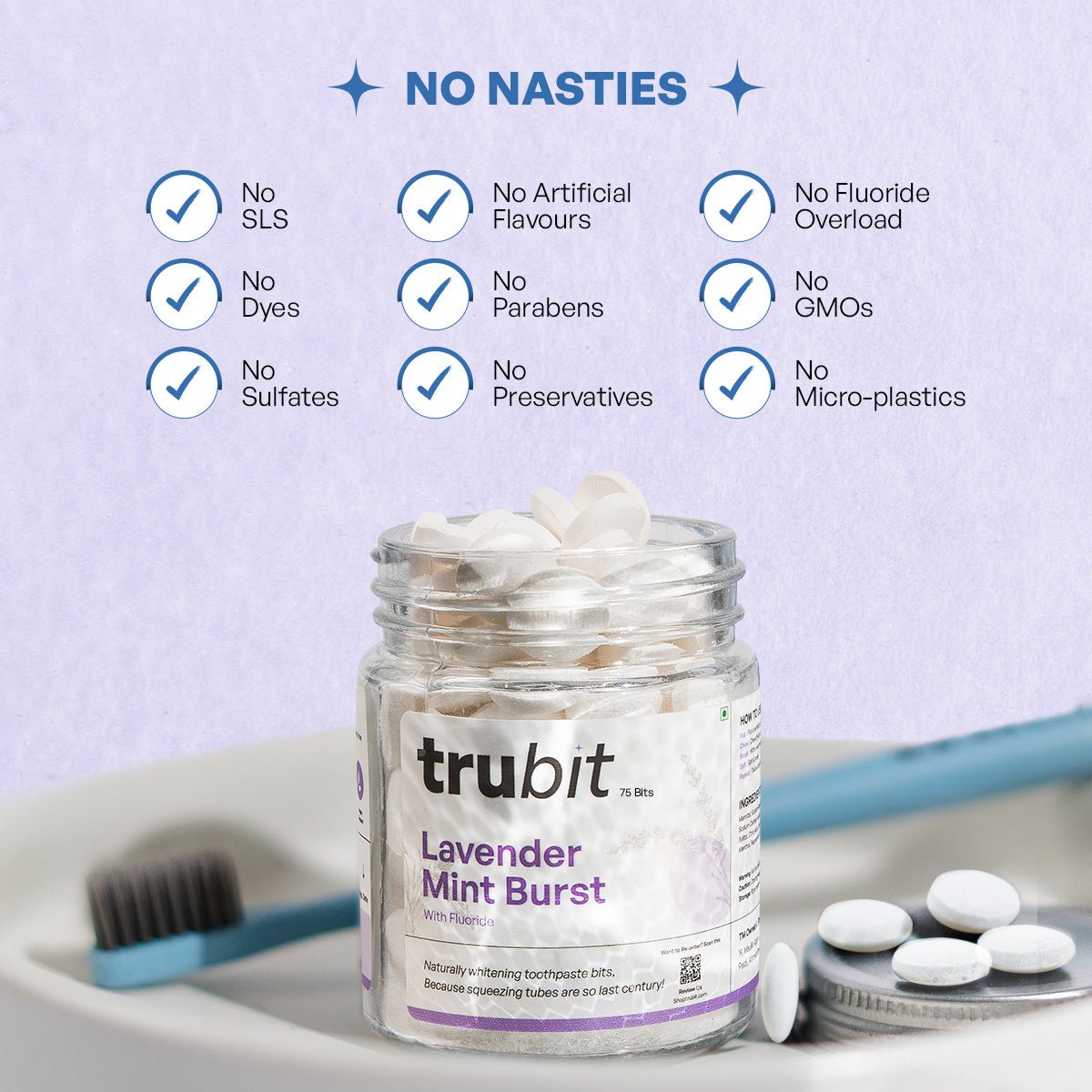 Travel Kit | Mini Dental Care Set | Freshness On The Go – Tooth Cleaning Tablets on Brown Living™. SKU: 11005. Img 7.