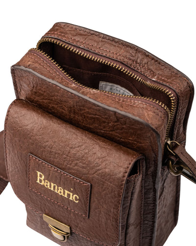Travel Sling Bag | Banana Fibre Vegan Leather | Eco - Friendly Bag – Sling Bag on Brown Living™. SKU: RCBAGBANARIC02ABR. Img 6.
