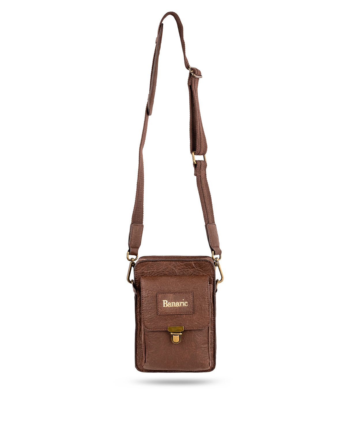 Travel Sling Bag | Banana Fibre Vegan Leather | Eco - Friendly Bag – Sling Bag on Brown Living™. SKU: RCBAGBANARIC02ABR. Img 8.