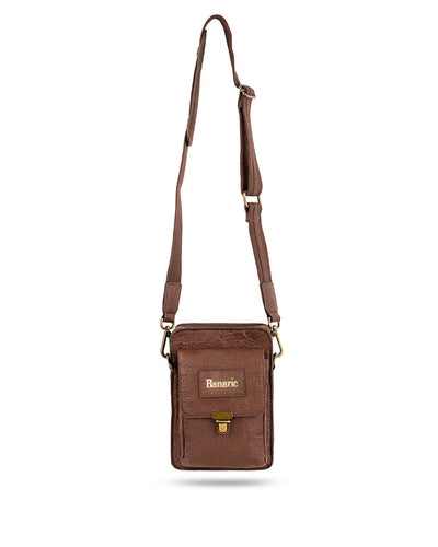 Travel Sling Bag | Banana Fibre Vegan Leather | Eco - Friendly Bag – Sling Bag on Brown Living™. SKU: RCBAGBANARIC02ABR. Img 8.