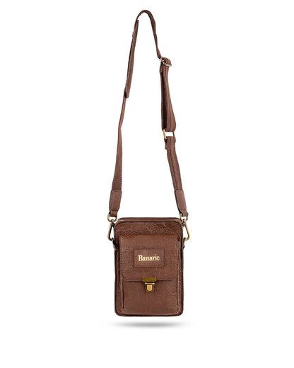 Travel Sling Bag | Banana Fibre Vegan Leather | Eco - Friendly Bag – Sling Bag on Brown Living™. SKU: RCBAGBANARIC02ABR. Img 8.