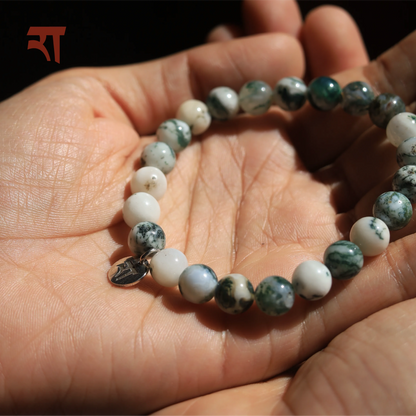 Tree Agate Bracelet | Natural Gemstone Healing Jewelry – Womens Bracelets on Brown Living™. SKU: RA-BR-TA-01. Img 3.