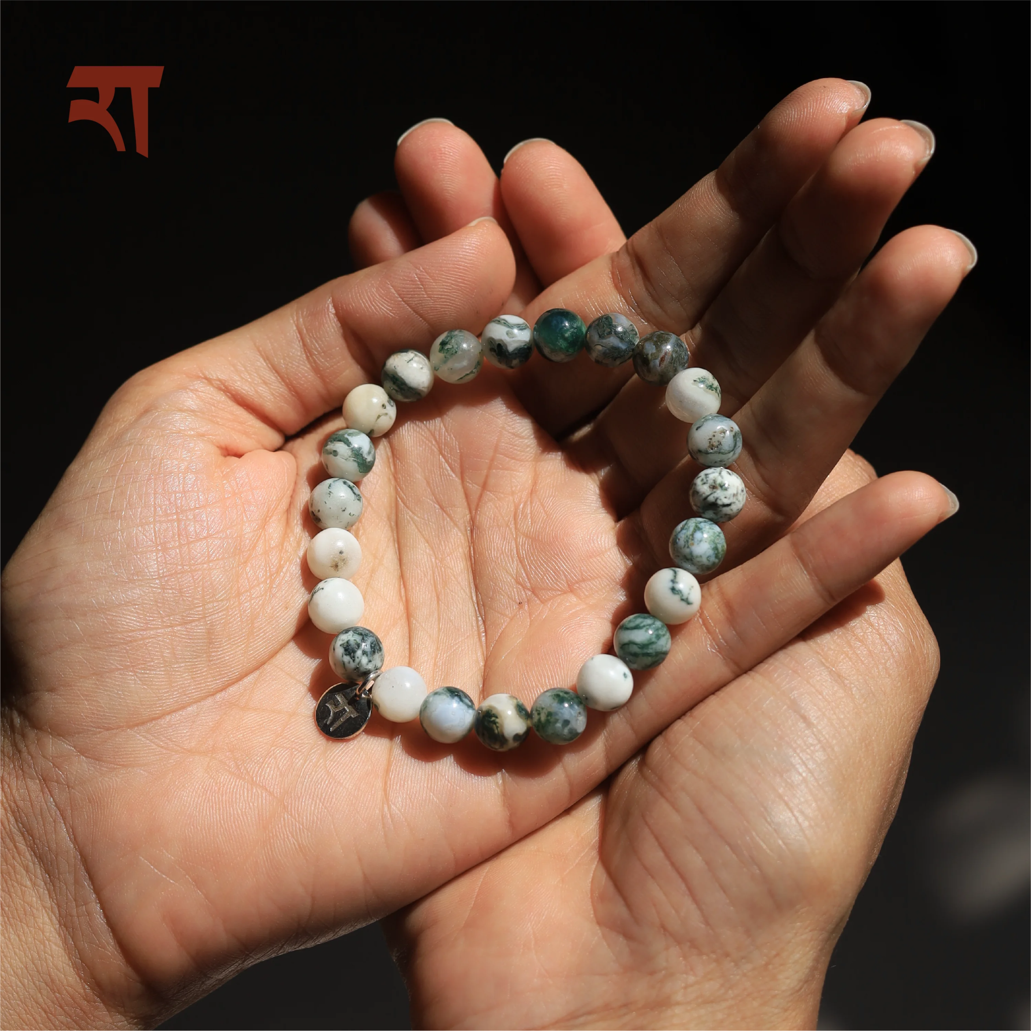 Tree Agate Bracelet | Natural Gemstone Healing Jewelry – Womens Bracelets on Brown Living™. SKU: RA-BR-TA-01. Img 2.