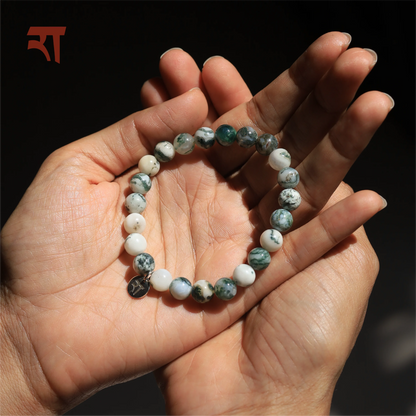 Tree Agate Bracelet | Natural Gemstone Healing Jewelry – Womens Bracelets on Brown Living™. SKU: RA-BR-TA-01. Img 2.