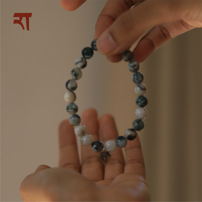 Tree Agate Bracelet | Natural Gemstone Healing Jewelry – Womens Bracelets on Brown Living™. SKU: RA-BR-TA-01. Img 1.