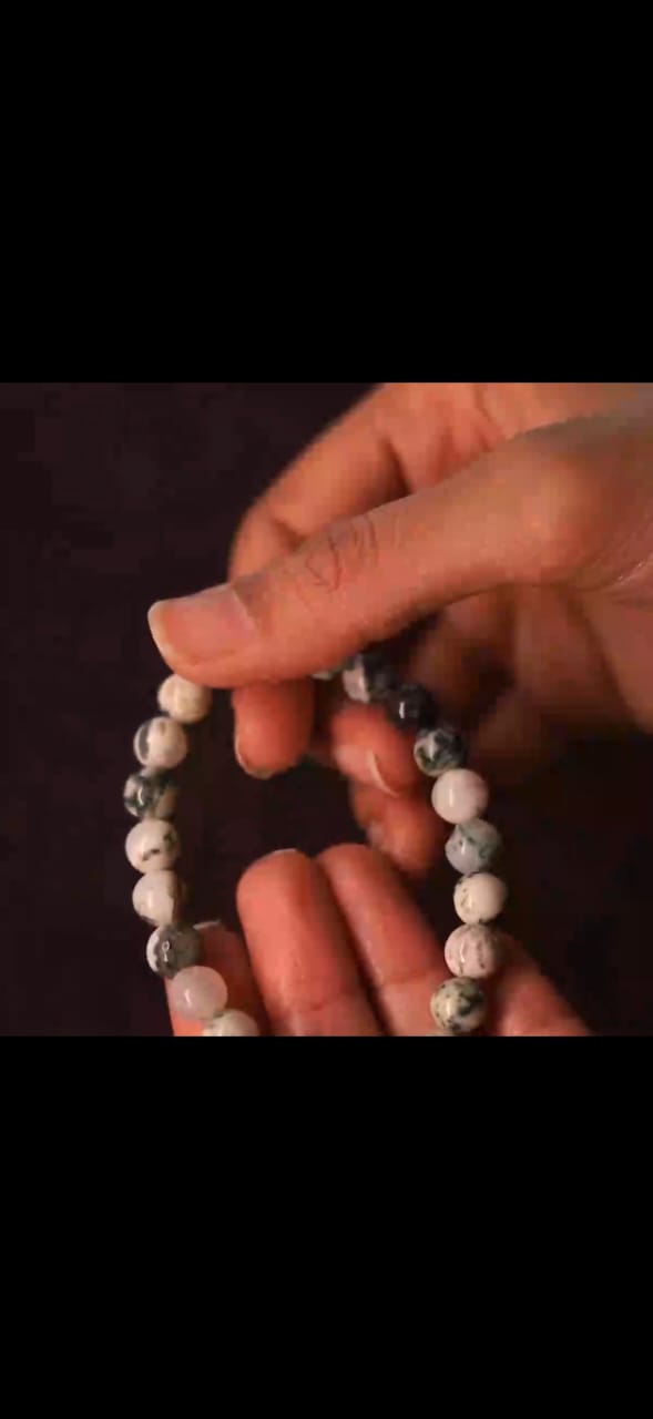 Tree Agate Bracelet | Natural Gemstone Healing Jewelry – Womens Bracelets by Rā The Studio available on Brown Living™. . SKU: RA - BR - TA - 01. Img 2.