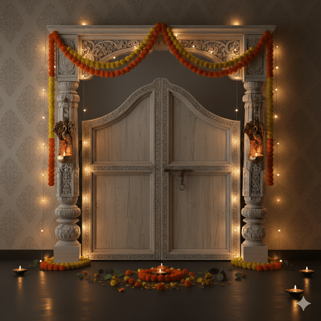 Tree Peacock Hanging Diya Set – Ethnic Decor – Home Decor on Brown Living™. SKU: D12. Img 4.