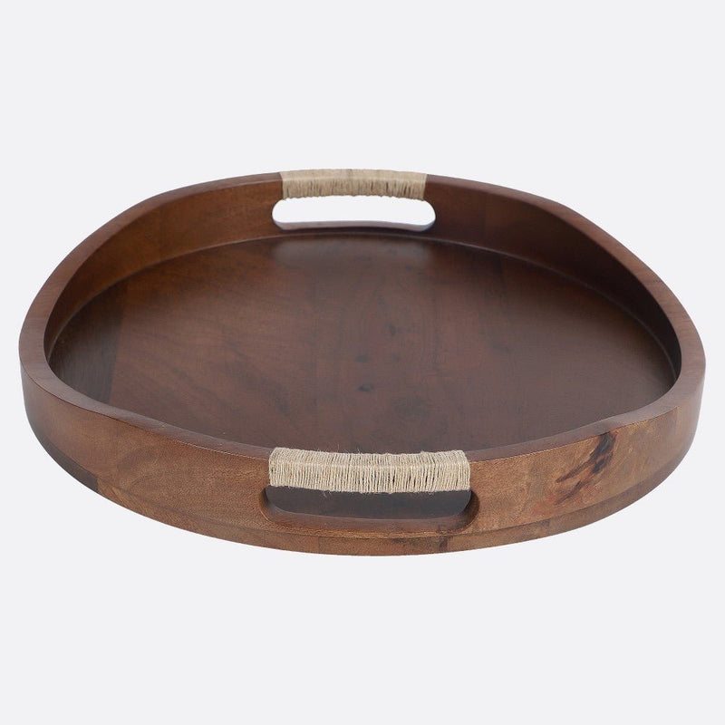 Tribal Curvy Serving Tray in Walnut | Verified Sustainable Trays & Platters on Brown Living™