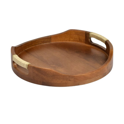 Tribal Curvy Serving Tray in Walnut | Verified Sustainable by Brown Living™