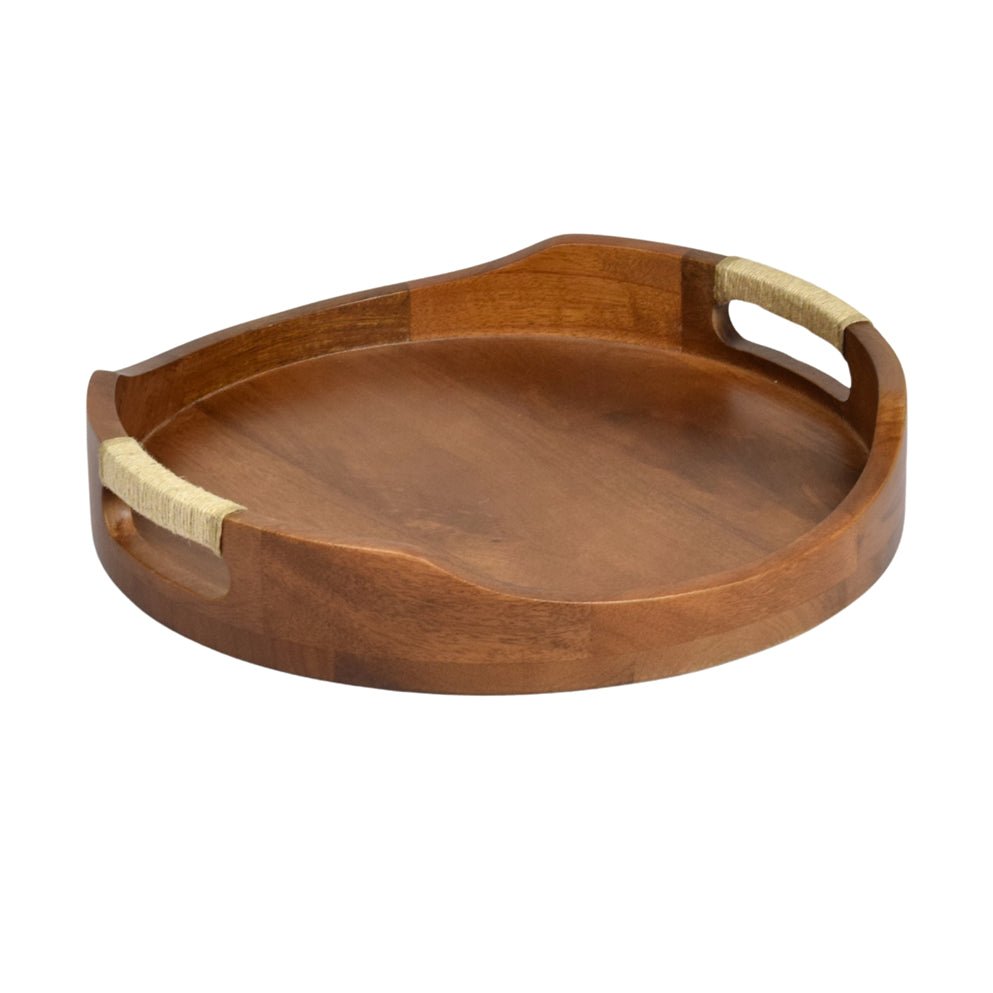 Tribal Curvy Serving Tray in Walnut | Verified Sustainable by Brown Living™