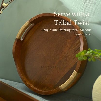 Tribal Curvy Serving Tray in Walnut | Verified Sustainable by Brown Living™