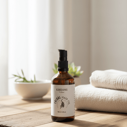 Tribal Hair Oil | Ayurvedic Hair Oil for Hair Growth – Hair Oil on Brown Living™. SKU: kh_triblhairoil_01. Img 4.