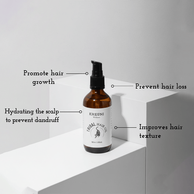 Tribal Hair Oil | Ayurvedic Hair Oil for Hair Growth – Hair Oil on Brown Living™. SKU: kh_triblhairoil_01. Img 3.