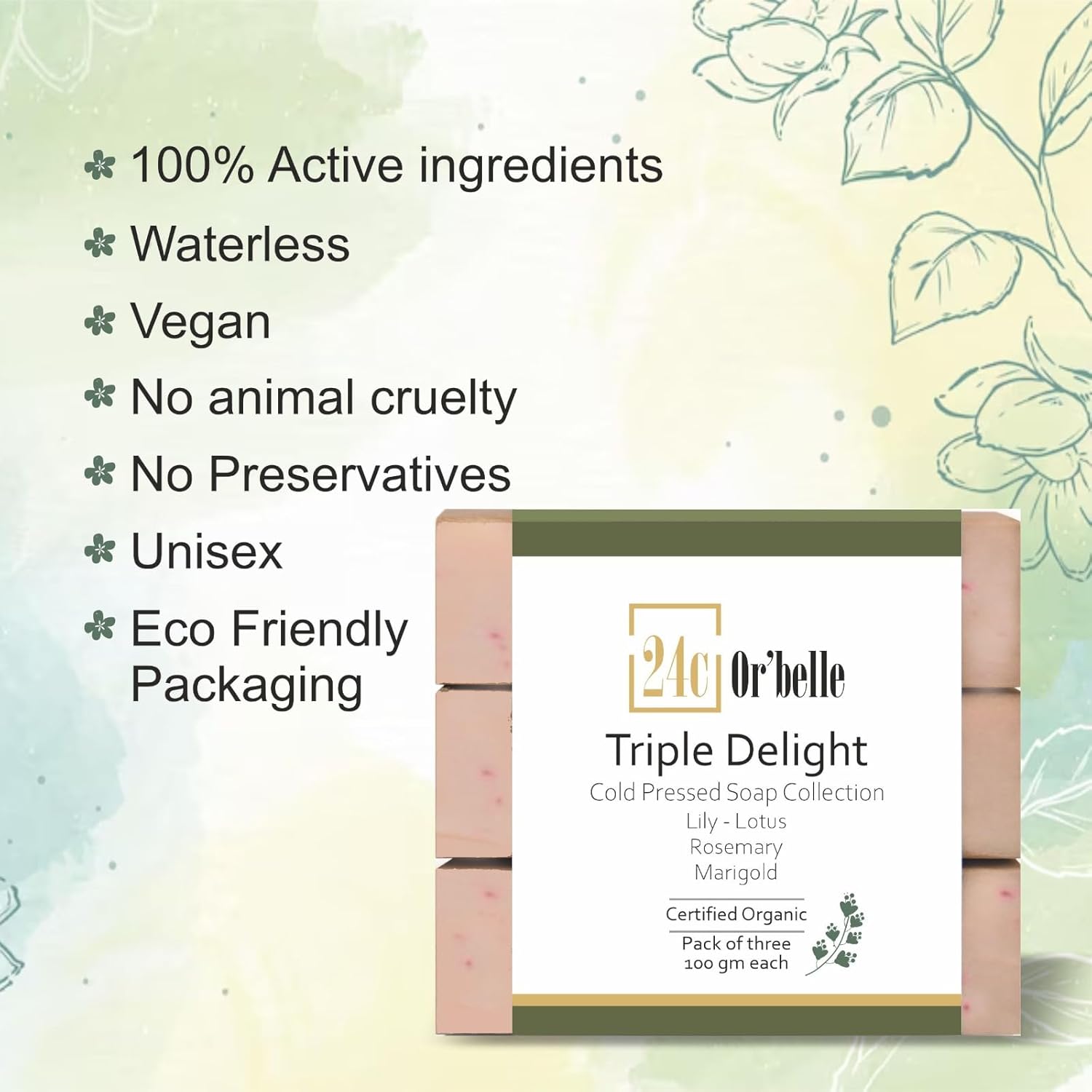 Triple Delight Organic Soap | Natural Handmade Bath Bar – Body Soap on Brown Living™. SKU: AX-SXKK-8XIF. Img 3.