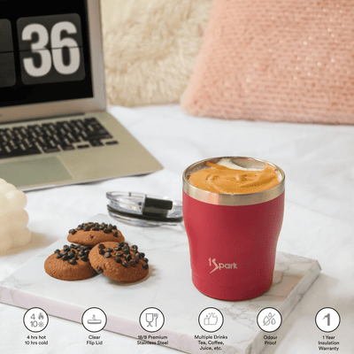 Triple Insulated Steel Tumbler | 3H Hot & 6H Cold – Glasses & Tumblers on Brown Living™. SKU: GG-Ruby. Img 2.