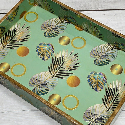 Tropical Gold Foil MDF Single Tray | Verified Sustainable by Brown Living™