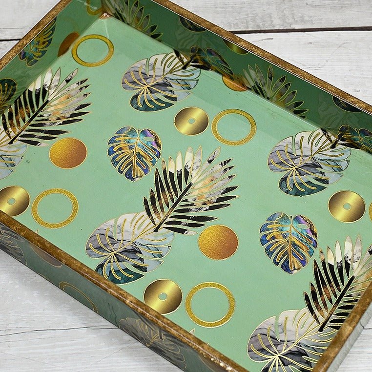 Tropical Gold Foil MDF Single Tray | Verified Sustainable Trays & Platters on Brown Living™