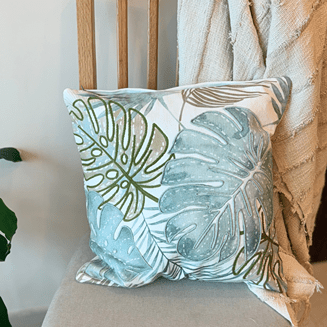 Tropical Whisper Cushion Cover Cotton Botanical Decorative Cover – Covers & Inserts on Brown Living™. SKU: TLD-BL-23. Img 1.