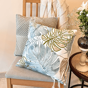 Tropical Whisper Cushion Cover Cotton Botanical Decorative Cover – Covers & Inserts on Brown Living™. SKU: TLD-BL-23. Img 4.