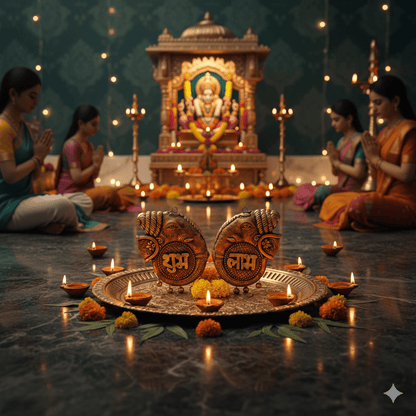 Trunk Subh Labh Set – Indian Festival Decoration – Home Decor on Brown Living™. SKU: D11. Img 4.