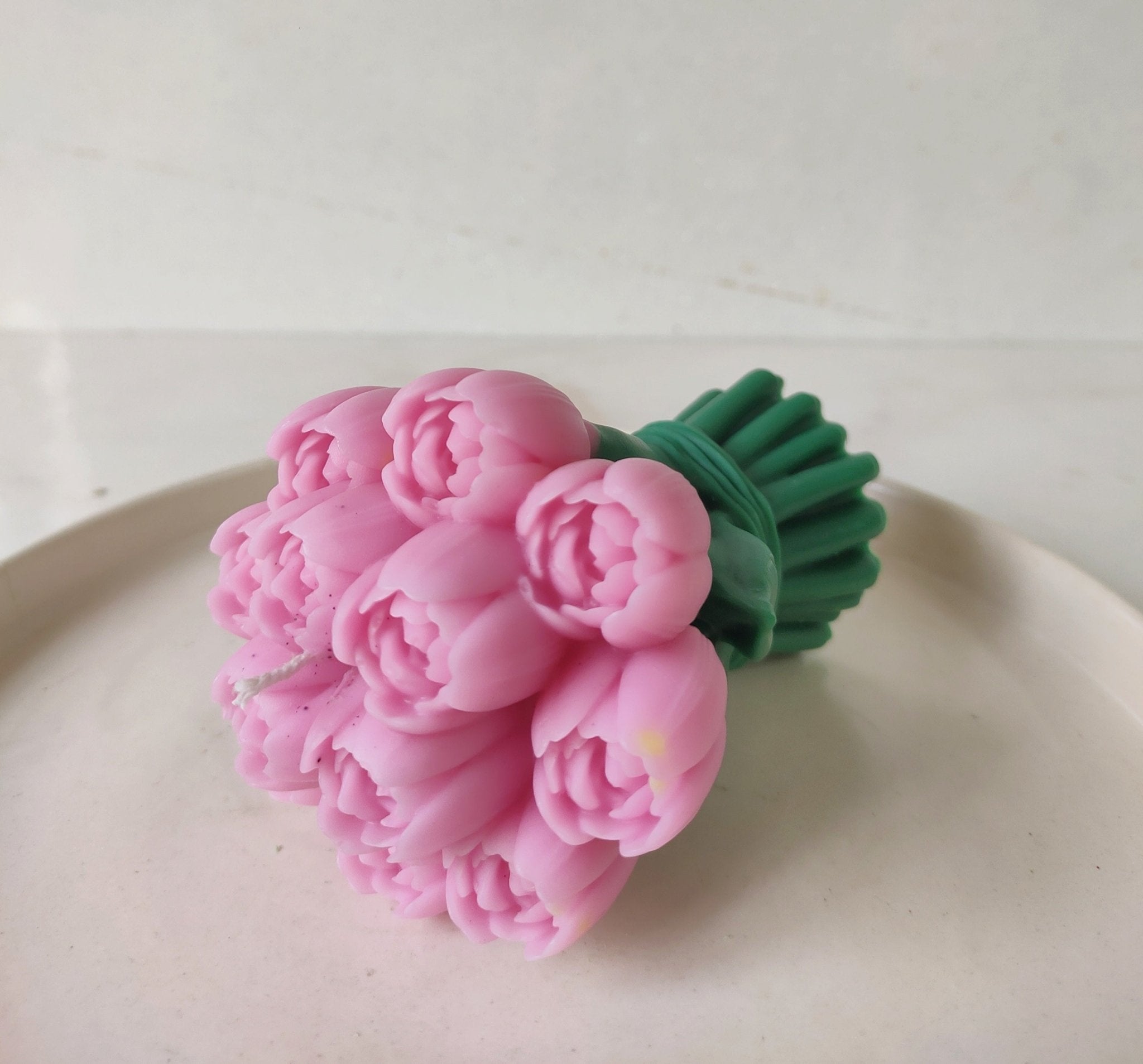 Tulip Bouquet Soy Wax Candle | Handcrafted Floral Scented Candle – Candles & Fragrances on Brown Living™. SKU: BTBC001-002. Img 3.