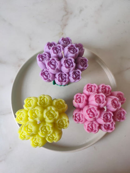 Tulip Bouquet Soy Wax Candle | Handcrafted Floral Scented Candle – Candles & Fragrances on Brown Living™. SKU: BTBC001-003. Img 2.