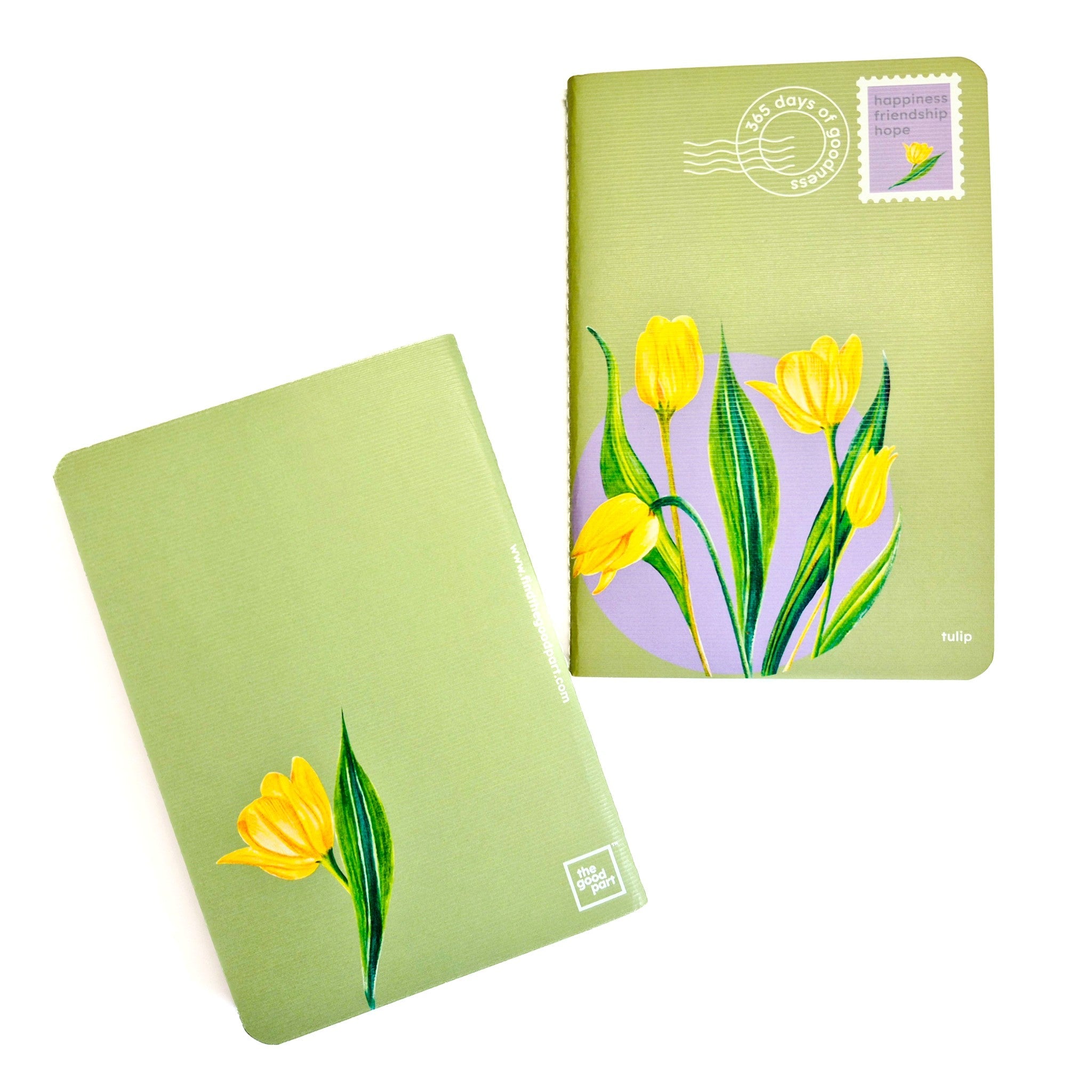 Tulip Design Notebook | Blank | B6 size | 100 pages, 100 GSM paper – Notebooks & Notepads on Brown Living™. SKU: B6NB01D. Img 1.