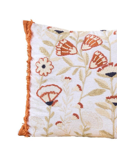 Tulip Rust Charm Cushion | Floral Accent Decorative Cushion – Pillow on Brown Living™. SKU: TEE-25719. Img 4.