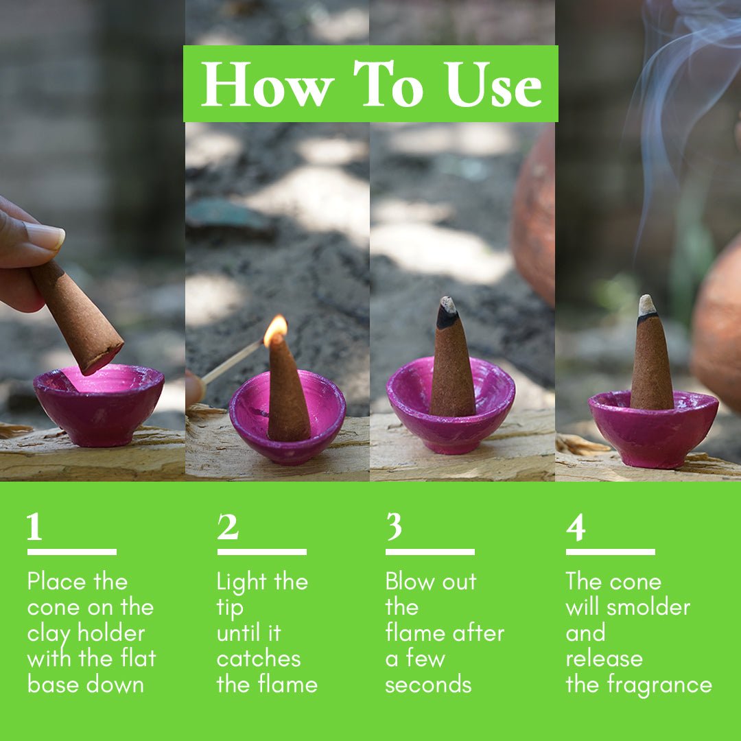 Tulsi Dhoop - Pure Holy Basil Incense Cones – Candles & Fragrances by Boond Fragrances available on Brown Living™. . SKU: BFD02. Img 3.