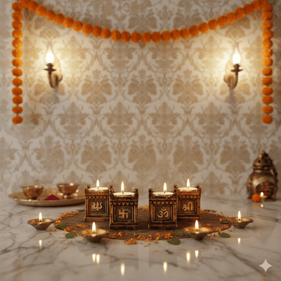 Tulsi Set – Handmade Religious Decor – Home Decor on Brown Living™. SKU: D31. Img 4.