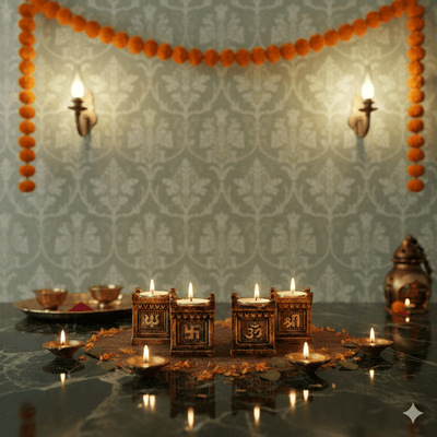 Tulsi Set – Handmade Religious Decor – Home Decor on Brown Living™. SKU: D31. Img 3.