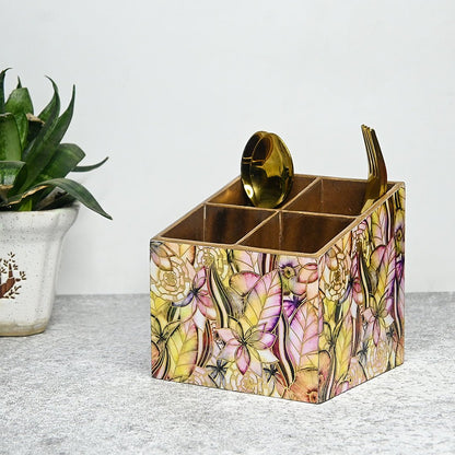 Turkish Pattern Multipurpose MDF Organizer (4 Divisions) – Kitchen Organizers by The Mohraj available on Brown Living™. Abstract Floral . SKU: MJ00102TAV. Img 6.