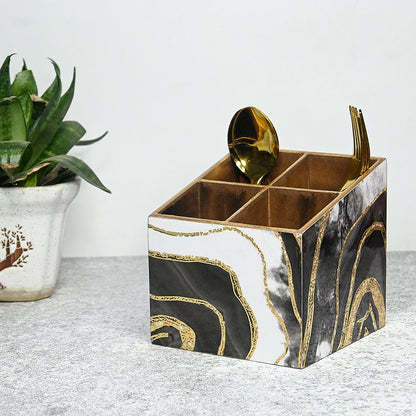 Turkish Pattern Multipurpose MDF Organizer (4 Divisions) – Kitchen Organizers by The Mohraj available on Brown Living™. Black . SKU: MJ00105TAV. Img 9.