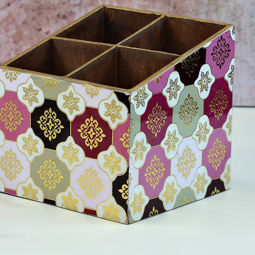 Turkish Pattern Multipurpose MDF Organizer (4 Divisions) | Verified Sustainable by Brown Living™