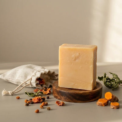 Turmeric and Papaya | Body & Face Soap – Body Soap on Brown Living™. SKU: 0068. Img 3.
